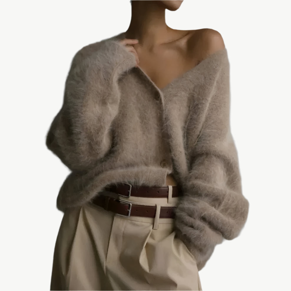 Era - Luxuriöse Strickjacke - Mayfair ModaBraunS