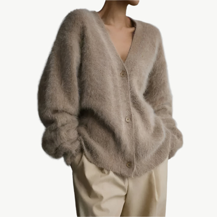Era - Luxuriöse Strickjacke - Mayfair ModaBraunS
