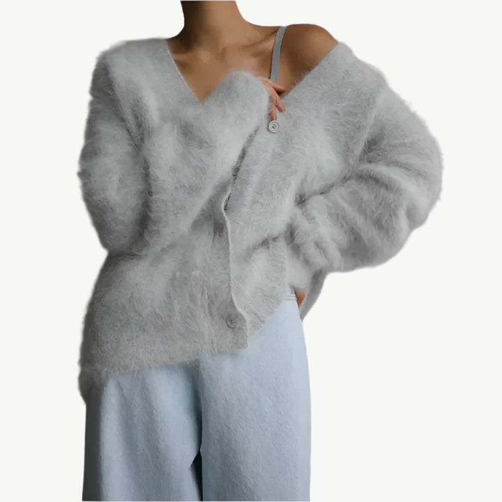 Era - Luxuriöse Strickjacke - Mayfair ModaHellgrauS