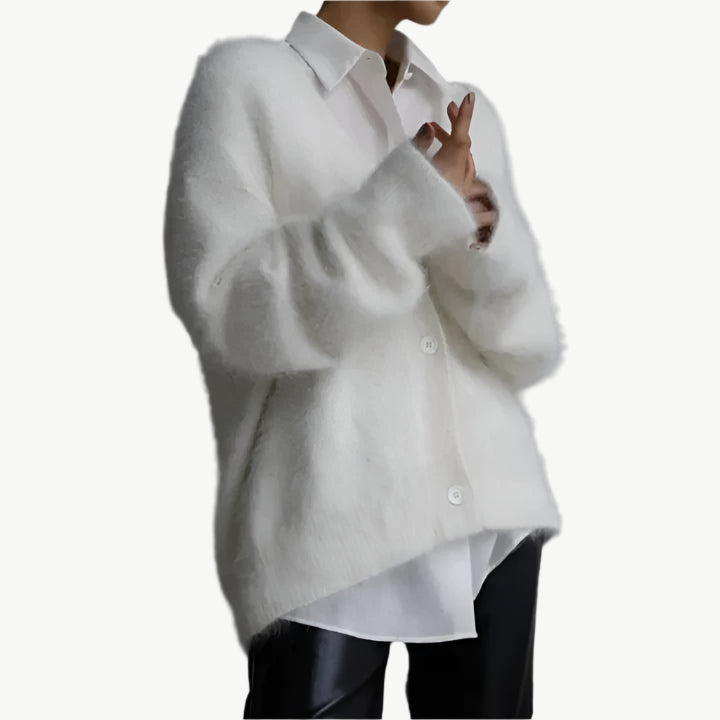 Era - Luxuriöse Strickjacke - Mayfair ModaWeißS