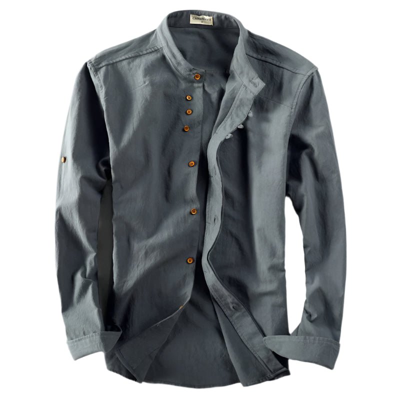 Ethan - Lässiges Langarm - Poloshirt - Mayfair ModaHolzkohleS