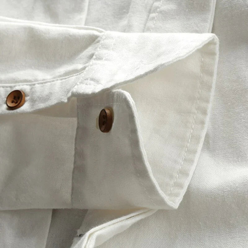 Ethan - Lässiges Langarm - Poloshirt - Mayfair ModaWeißS