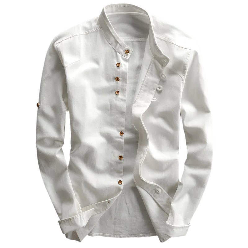 Ethan - Lässiges Langarm - Poloshirt - Mayfair ModaWeißS