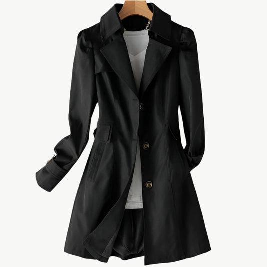 Everra - Ausgeschnittener Trenchcoat - Mayfair ModaSchwarzS