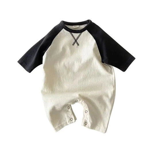 Farbblock Overall aus Bio - Baumwolle für Kinder – Atmungsaktiv & Hypoallergen - Mayfair ModaBraun3 - 6M