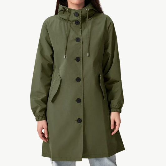 Fawn - Regenmantel mit Kapuze - Mayfair ModaGrünS - 36 EU