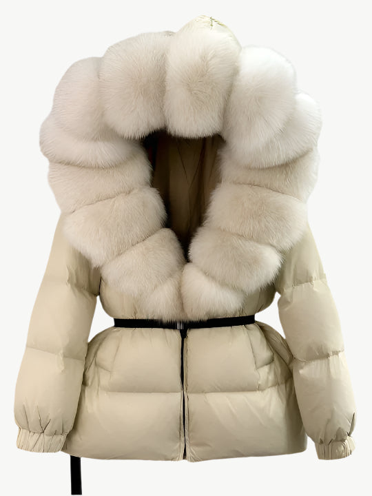 Femmora – Kapuzen - Pufferjacke - Mayfair ModaHelles Beige | LeinenS (EU36)