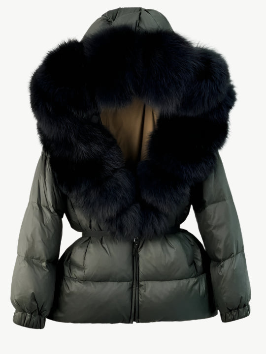 Femmora – Kapuzen - Pufferjacke - Mayfair ModaMoosgrau | SchwarzS (EU36)
