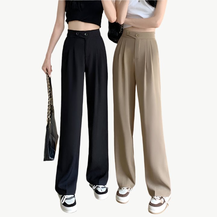 Freisa - High - Waist - Weitbein - Hose - Mayfair ModaBraunS