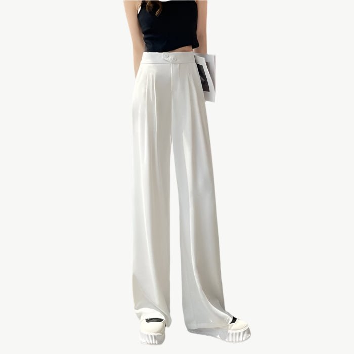 Freisa - High - Waist - Weitbein - Hose - Mayfair ModaWeißS