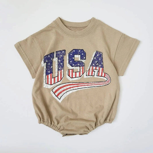 Grunge - Stil Bodysuit aus 100% Bio - Baumwolle für Kinder – Atmungsaktiv & Hypoallergen - Mayfair ModaBraun0 - 3M