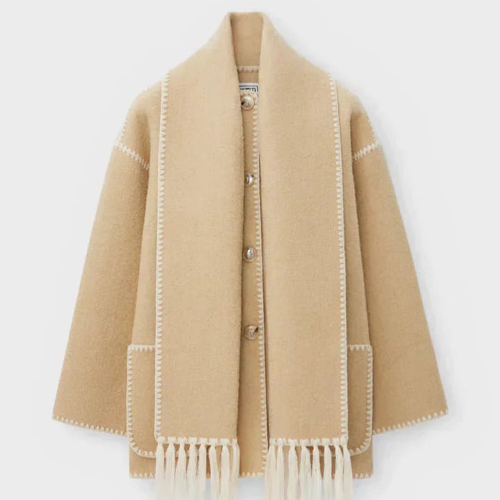 Hapi - Modischer, warmer Mantel mit Schal - Mayfair ModaBeigeXS