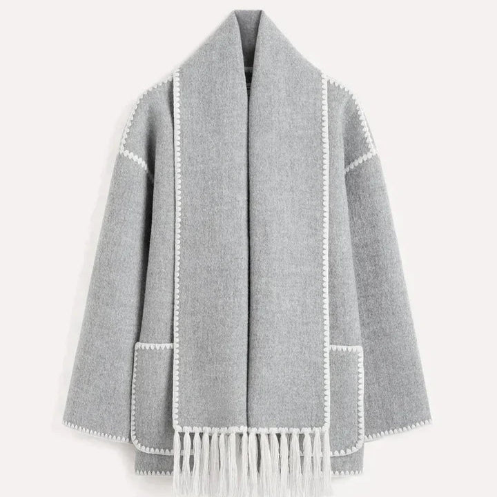 Hapi - Modischer, warmer Mantel mit Schal - Mayfair ModaGrauXS