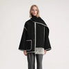 Hapi - Modischer, warmer Mantel mit Schal - Mayfair ModaSchwarz und WeißXS