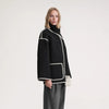 Hapi - Modischer, warmer Mantel mit Schal - Mayfair ModaSchwarz und WeißXS