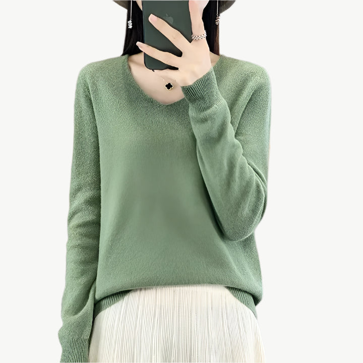 Hazel - Luxuriöser Pullover aus Merinowolle - Mayfair ModaTürkisM