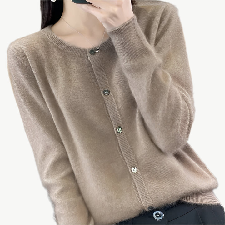 Hira - Weiche, warme Strickjacke - Mayfair ModaDunkelkamelS