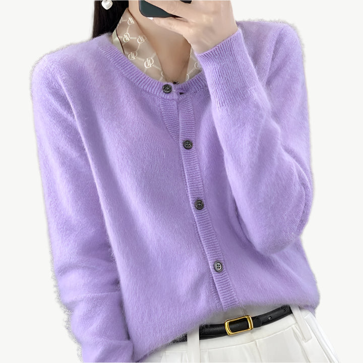 Hira - Weiche, warme Strickjacke - Mayfair ModaLavendelS