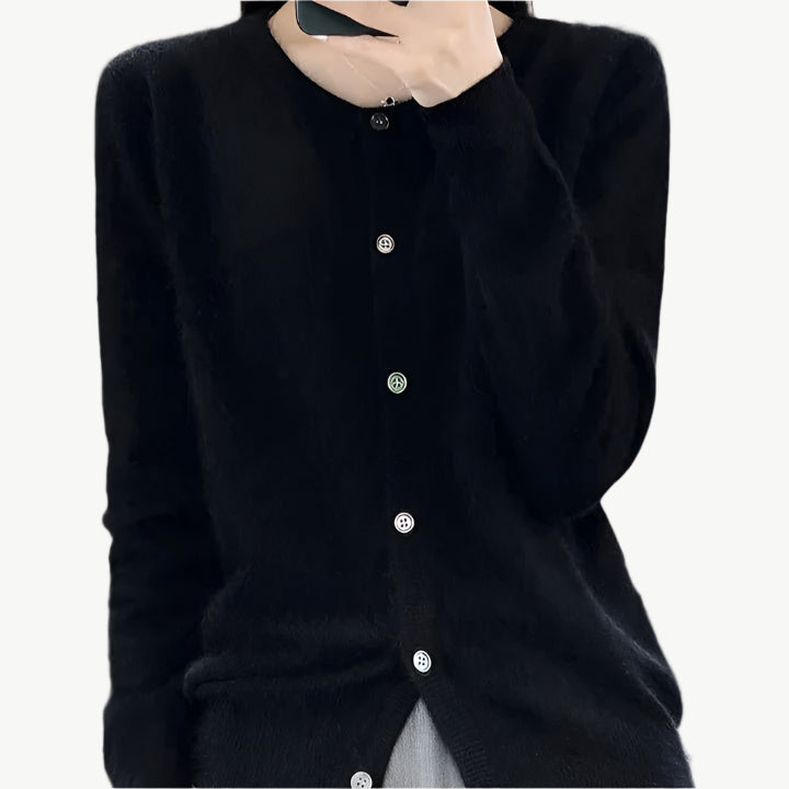 Hira - Weiche, warme Strickjacke - Mayfair ModaSchwarzS