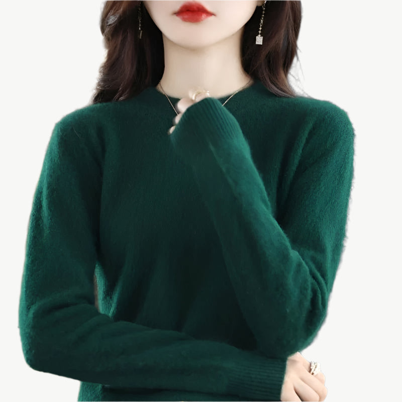 Isella – Kaschmir O - Ausschnitt Pullover - Mayfair ModaGrünS
