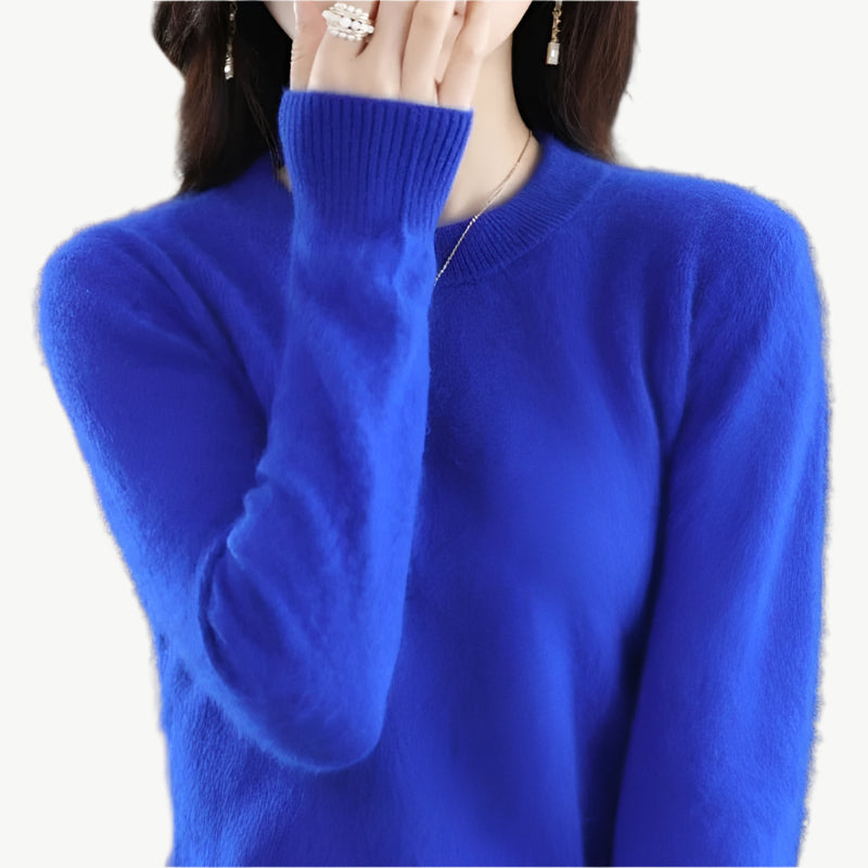Isella – Kaschmir O - Ausschnitt Pullover - Mayfair ModaKönigsblauS