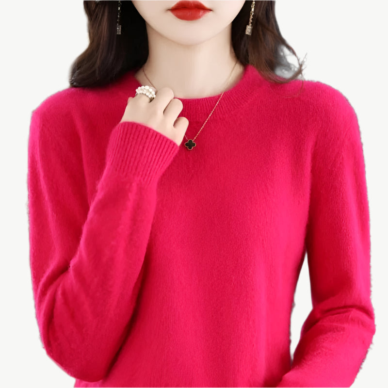 Isella – Kaschmir O - Ausschnitt Pullover - Mayfair ModaRosenrotS