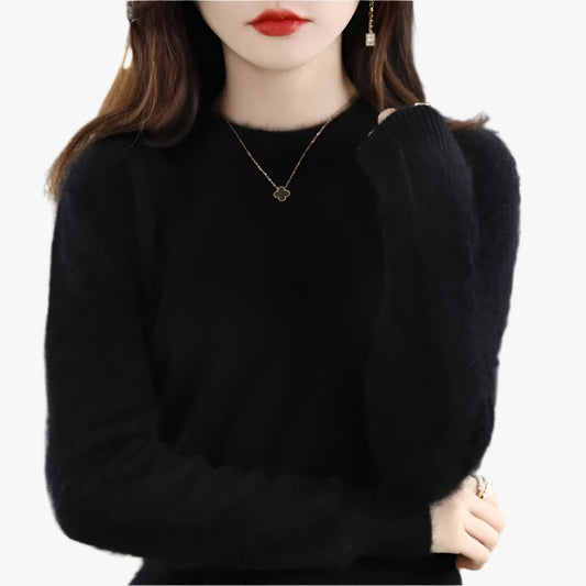 Isella – Kaschmir O - Ausschnitt Pullover - Mayfair ModaSchwarzS