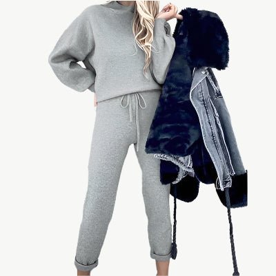 Jezebel - Modernes Pullover - und Hosenset - Mayfair ModaGrauS