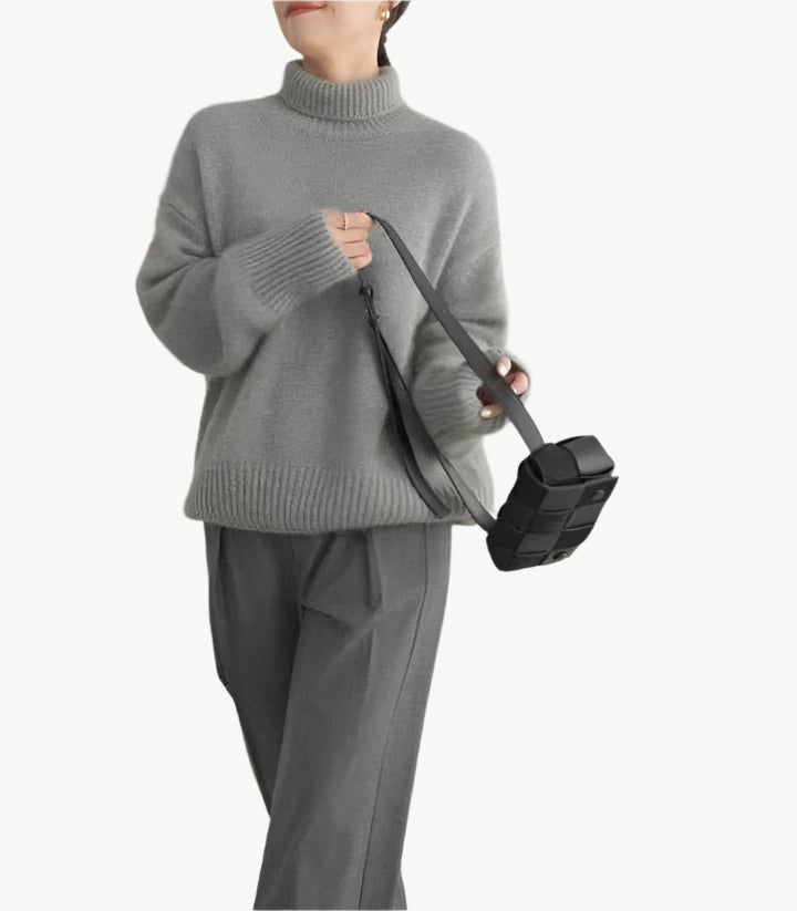 Lainova - Klassischer Rollkragenpullover - Mayfair ModaGrauS