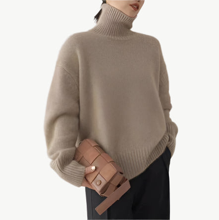 Lainova - Klassischer Rollkragenpullover - Mayfair ModaKhakiS