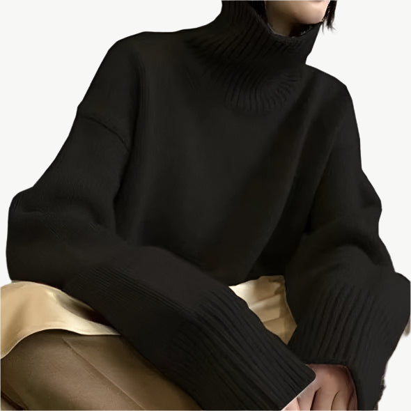 Lainova - Klassischer Rollkragenpullover - Mayfair ModaSchwarzS
