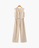 Leinen Zweiteiliges Set In Pastell - Mayfair ModaBeigeS