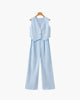 Leinen Zweiteiliges Set In Pastell - Mayfair ModaBlauS