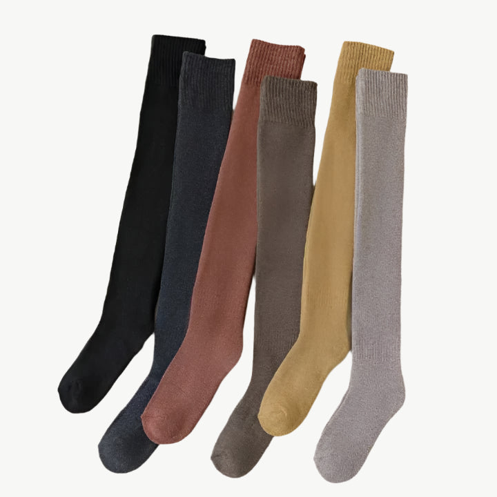 Lenora - Gemütliche Overknee - Socken - Mayfair ModaDunkelgrau36