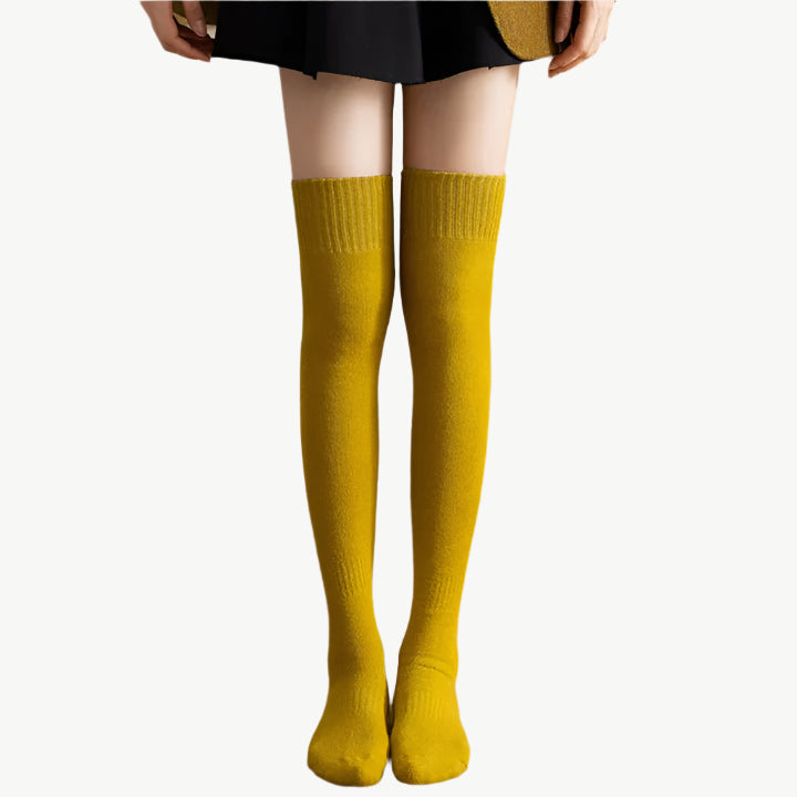 Lenora - Gemütliche Overknee - Socken - Mayfair ModaGelb36