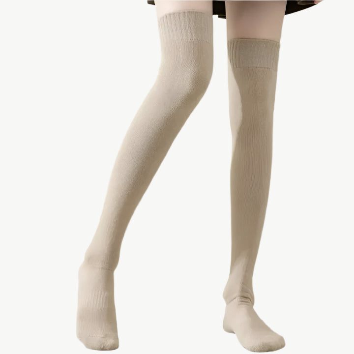 Lenora - Gemütliche Overknee - Socken - Mayfair ModaKhaki36