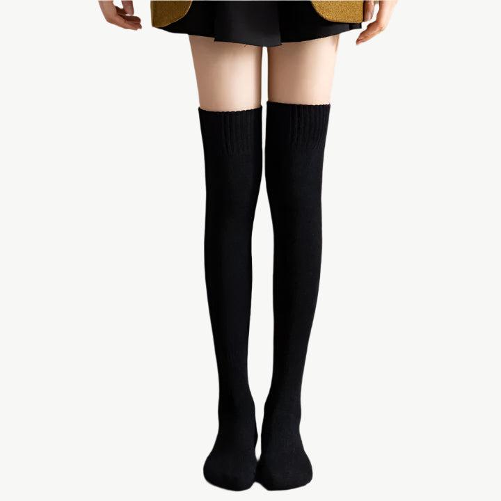 Lenora - Gemütliche Overknee - Socken - Mayfair ModaSchwarz36