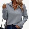 Lona - Schickes und kuscheliges Sweatshirt mit halbem Reißverschluss - Mayfair ModaGrauS