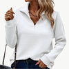 Lona - Schickes und kuscheliges Sweatshirt mit halbem Reißverschluss - Mayfair ModaWeißS