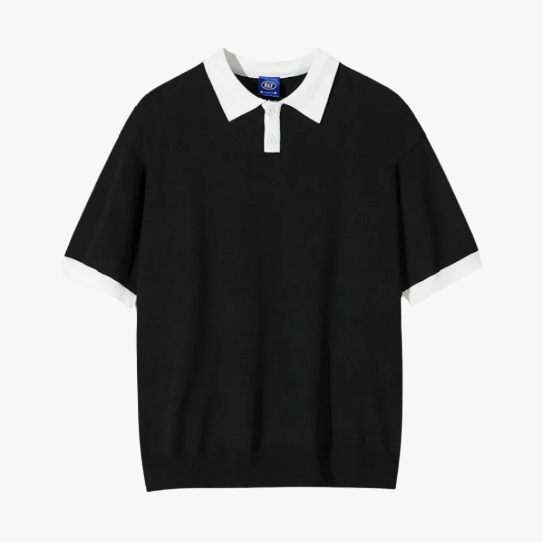MEN'S LOOSE SLEEVE POLO - Mayfair ModaSchwarzM