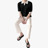 MEN'S LOOSE SLEEVE POLO - Mayfair ModaSchwarzM