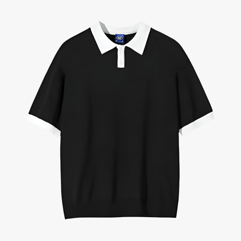 MEN'S LOOSE SLEEVE POLO - Mayfair ModaSchwarzM