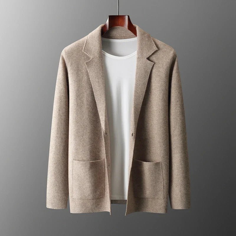 Merino Woll - Strickjacke Pullover - Mayfair ModaDunkelgrünS