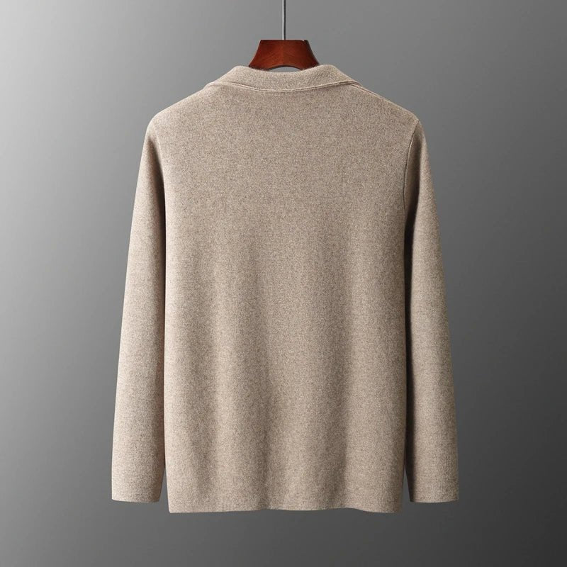 Merino Woll - Strickjacke Pullover - Mayfair ModaDunkelgrünS