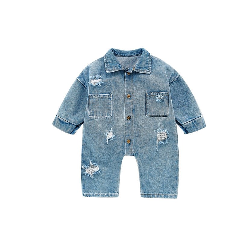 Nachhaltiger Baumwoll - Jumpsuit für Kinder, Atmungsaktiv & Hypoallergen - Mayfair ModaBlau3M