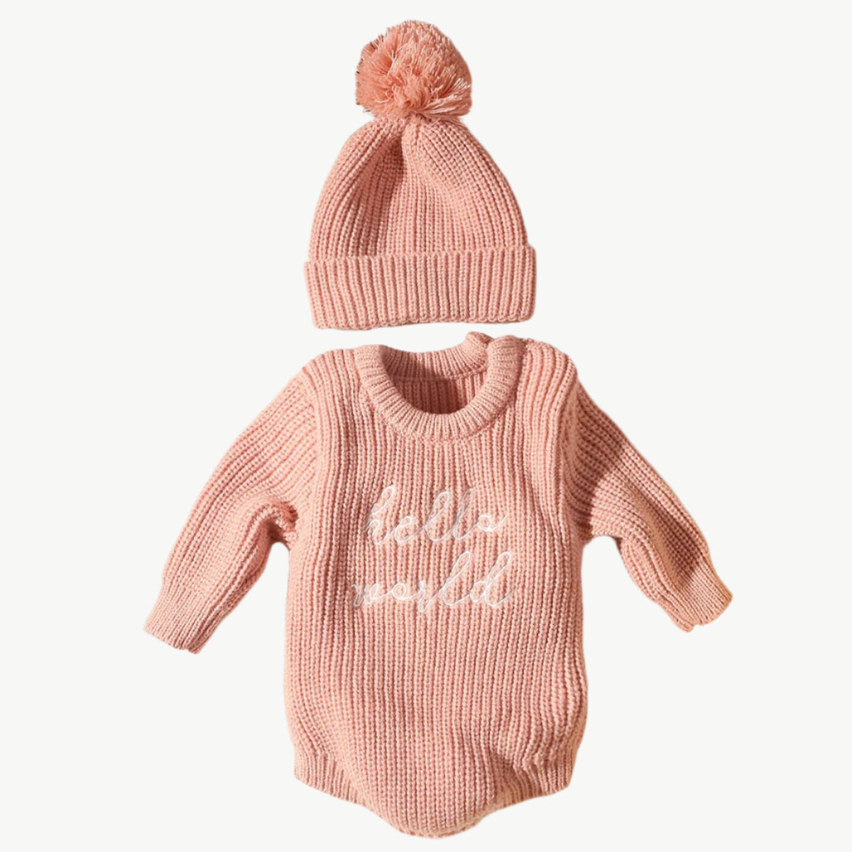 Neugeborenes Strick Bodysuit Set – Hypoallergen & Umweltfreundlich für Empfindliche Babyhaut - Mayfair ModaRosa0 - 1 Monat