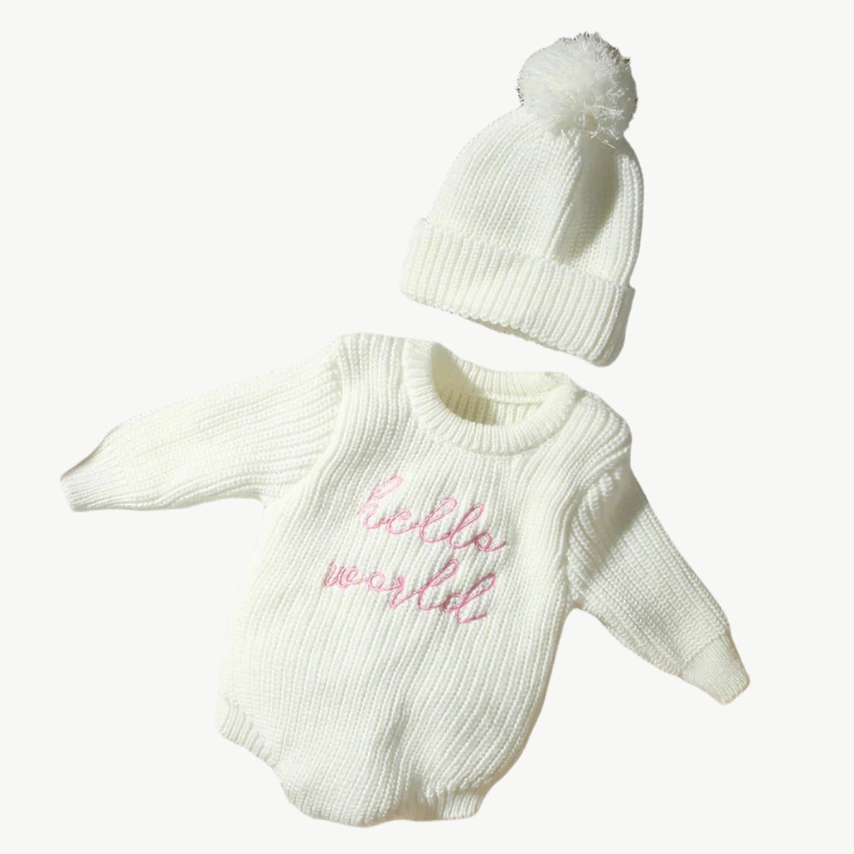 Neugeborenes Strick Bodysuit Set – Hypoallergen & Umweltfreundlich für Empfindliche Babyhaut - Mayfair ModaWeiß0 - 1 Monat