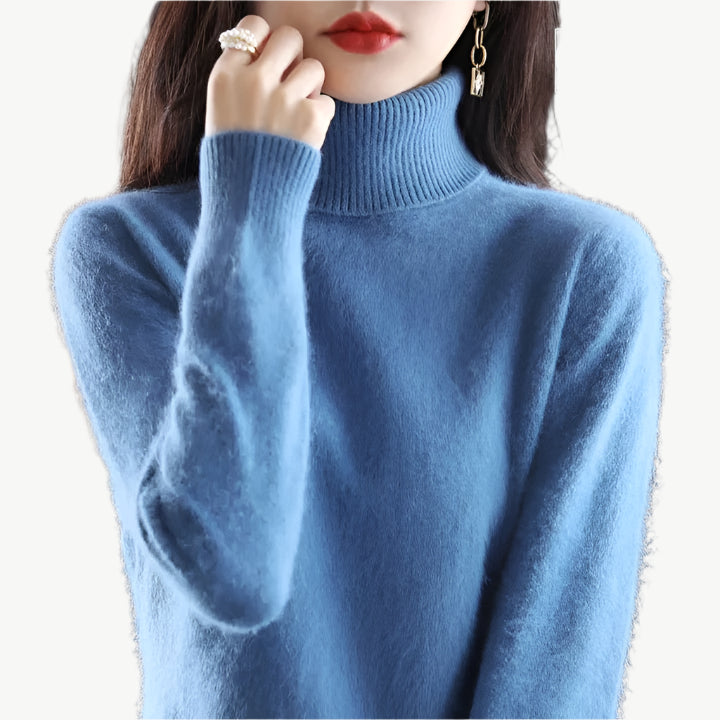 Nuvia - Warmer hoher Halsausschnitt Sweater - Mayfair ModaBlauXXS