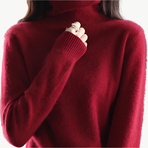 Nuvia - Warmer hoher Halsausschnitt Sweater - Mayfair ModaBurgundXXS