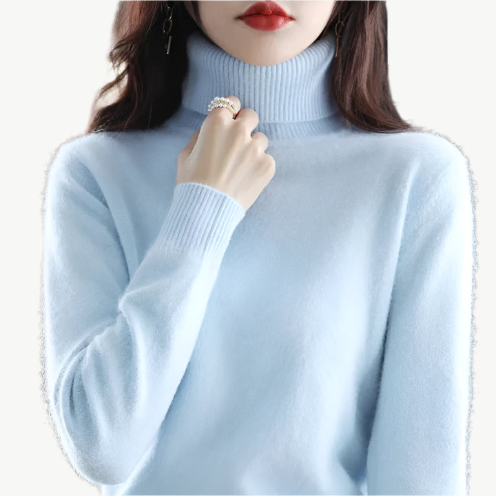 Nuvia - Warmer hoher Halsausschnitt Sweater - Mayfair ModaHimmelblauXXS